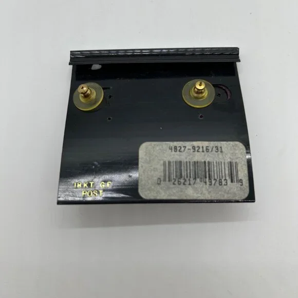 Vintage Anne Klein Earrings Brushed Gold-Tone, Diamond Shape Pierced Statement - Picture 9 of 13